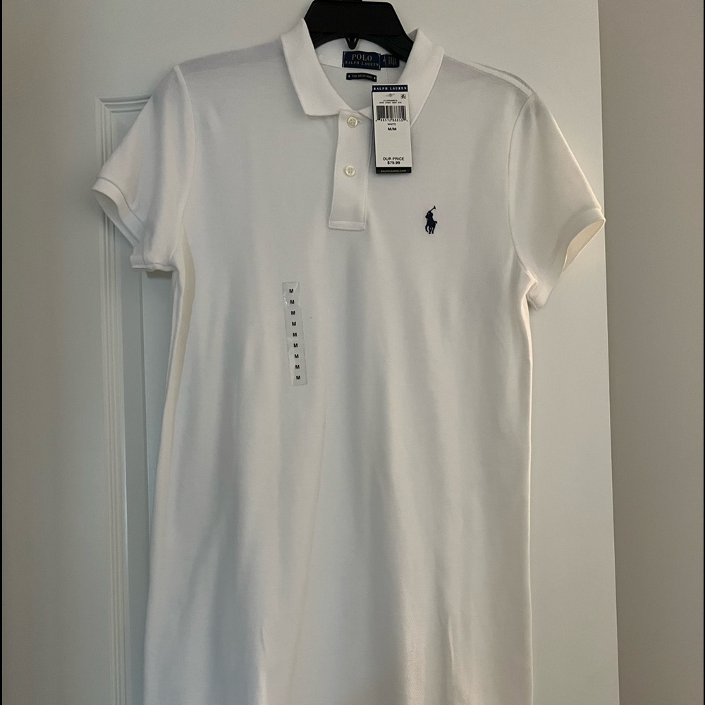 Ralph Lauren White Cotton Polo Shirt Dress